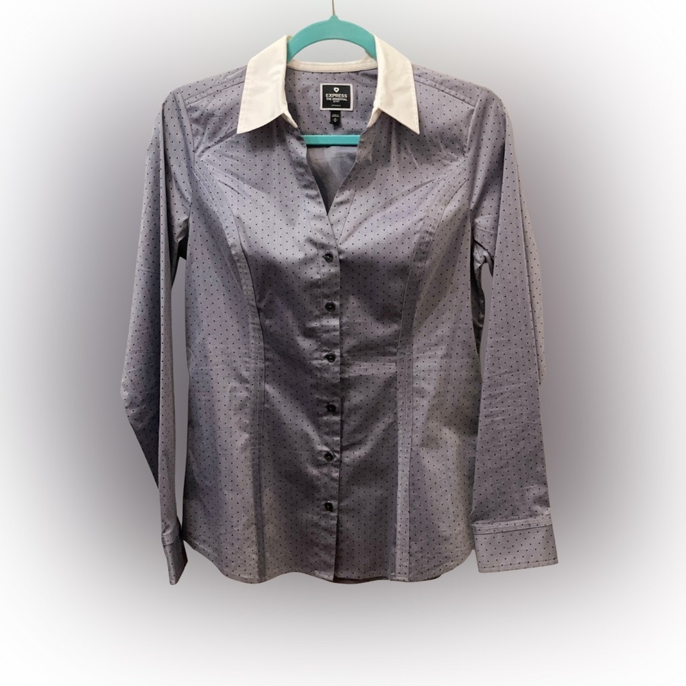 Express Essential Strech Button-Down Women’s Long Sleeve Shirt